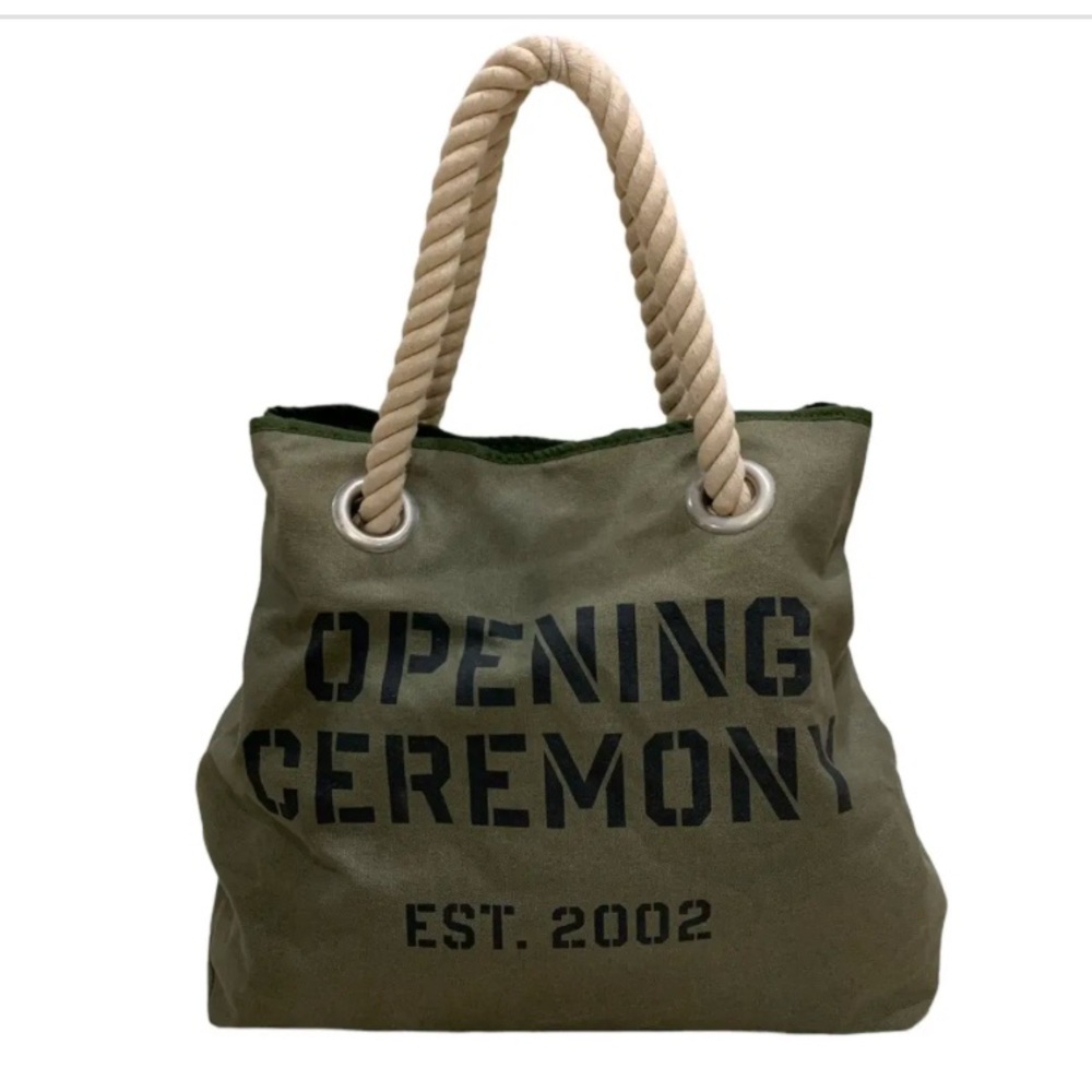 RARE Opening Ceremony reversible camo army green tote bag - Picture 6 of 8
